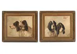 Study of hounds by Louis Darey, Oil on canvas, a pair One signed, sold May 2025