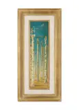 Les stylites by Enrico Brandani, 1964, Oil on board, sold May 2025
