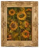 Sunflowers by J. C. Joon, Oil on board, sold May 2025