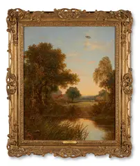 Out of this world series, ufo 10 by James Perkins Studio, 1905, Oil on canvas, sold May 2025