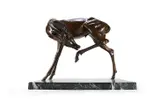 A large 'gazelle' sculpture; conceived in 1924; circa 1965 by Sirio Tofanari, Bronze, variegated green marble plinth base, sold Apr 2025