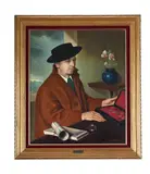 The coin collector by Luigi Tagliarini, Oil on board, sold Apr 2025