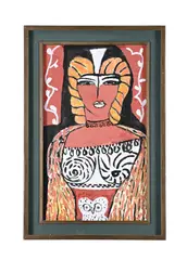 Athene by Ewart Johns, Oil on board, sold Apr 2025