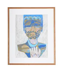 Untitled (head study) by Ewart Johns, Mixed media, sold Apr 2025