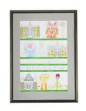 Untitled (fish, birds, foliage & chateaux) by Scottie Wilson, Watercolour and pen, offered Apr 2025