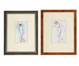 Female nude, two works by William Edward Frost, Ink and watercolour, sold Apr 2025