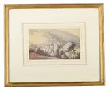 A house in a river landscape by Thomas Rowlandson, Watercolour, offered Apr 2025