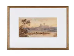 A view of lincoln by Albert Goodwin, Watercolour and pencil, sold Apr 2025