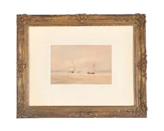 Shipping off the coast by David Cox, Watercolour, offered Apr 2025