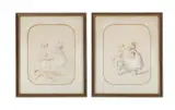 War; peace by Charles Edouard de Beaument, Watercolour and coloured pencil, a pair Both signed with initials, sold Apr 2025