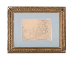 Rest on the flight to egypt by Armand Point, Pencil on paper Stamp on folio verso, offered Apr 2025
