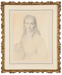 Portrait of a woman, possibily matilda booth by Frederic Shields, Pencil, sold Apr 2025