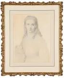 Portrait of a woman, possibily matilda booth by Frederic Shields, Pencil, sold Apr 2025