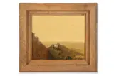 Obidos, the town wall, portugal by Chris Riisager, Oil on board, sold Apr 2025