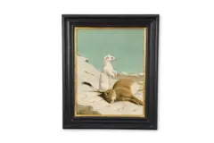 Stoat and rabbit by Dick Smyly, Oil on canvas, sold Apr 2025