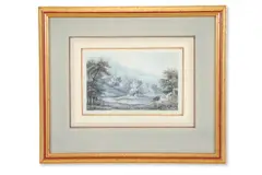 Westwood house, near leek by Frederick Calvert, watercolor, sold Apr 2025
