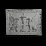 A plaster griffon plaque taken from a coade original by Peter Hone, 2014, sculpture, sold Mar 2025