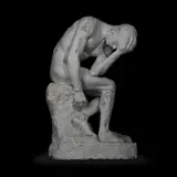 A plaster figure of a seated male nude, mid 20th century by Giuseppe Romagnoli, sculpture, sold Mar 2025