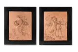 A rare pair of terracotta reliefs by Nicolas Eloi Bourgoin, 1889, sculpture, offered Mar 2025