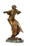 A bronze figure 'joueuse de flûte', early 20th century by Paul Philippe, BRONZE, sold Mar 2025