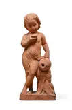 A terracotta figure 'your good health', circa 1863 by John Bell, sculpture, sold Mar 2025