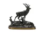 An animalier bronze 'famille de cerf' by Antoine-Louis Barye, BRONZE, sold Mar 2025