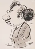 Portrait of Mr Clemont Shorter by Max Beerbohm, ink, offered Mar 2025