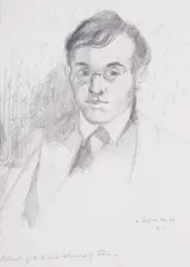 Portrait of William Rothenstein in a shower of tears by Charles Conder, Pencil, offered Mar 2025