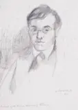Portrait of William Rothenstein in a shower of tears by Charles Conder, Pencil, offered Mar 2025
