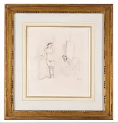 Le modèlePencil on paper by Jean-Louis Forain, drawing, offered Mar 2025