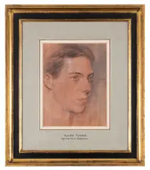 Portrait of Ronald Firbank by Charles Haslewood Shannon, drawing, sold Mar 2025