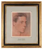 Portrait of Ronald Firbank by Charles Haslewood Shannon, drawing, sold Mar 2025