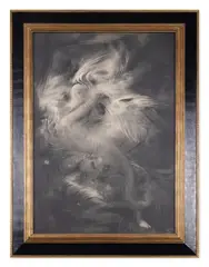 Leda and the Swan Black and white chalks by Frans Stamkart, drawing, sold Mar 2025