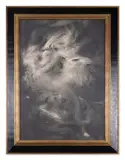 Leda and the Swan by Frans Stamkart, drawing, sold Mar 2025
