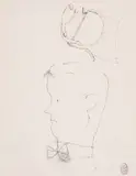 Portrait de Georges Auric by Jean Cocteau, ink, sold Mar 2025