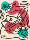 International Volunteer Day by Keith Haring, Lithograph printed in colours, sold Mar 2025