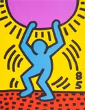 International Youth Year by Keith Haring, Lithograph printed in colours, sold Mar 2025