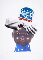 One History Two Versions by Deborah Roberts, Screenprint in colours, sold Mar 2025