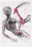 La Femme au Fouet by Salvador Dalí, Engraving extenstively hand-finished in watercolour, sold Mar 2025