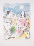 Le Couple au Crépuscule by Marc Chagall, Lithograph printed in colours, sold Mar 2025