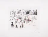 Les Moulins by Salvador Dalí, Drypoint with pochoir in colours, sold Mar 2025