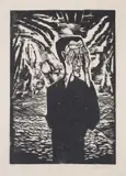 Mann In Der Ebene by Erich Heckel, Woodcut, sold Mar 2025