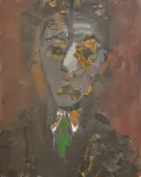 Self Portrait by Edward Felix Wakeford, oil and collage, sold Nov 2025