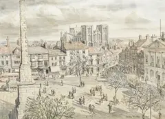 Ripon Cathedral by Dennis Flanders, watercolour, sold Nov 2025