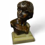 Patinated bronze portrait bust by Jean Antoine Injalbert, bronze, sold Nov 2025