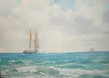 Maritime interest by Lionel Rouse, oil on board, sold Nov 2025