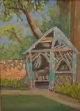 Old Summerhouse in Paddington by Diana Mabel Low, oil on board, sold Nov 2025