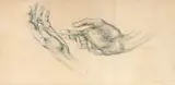 Study of hands by John Skelton, ink, offered Nov 2025