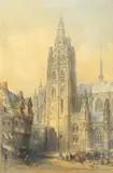 Caudebec on the Seine by Edwin Thomas Dolby, 1863, watercolor, sold Nov 2025