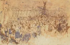 The Wedding of HRH Princess Elizabeth by Charles Mozley, ink, offered Nov 2025